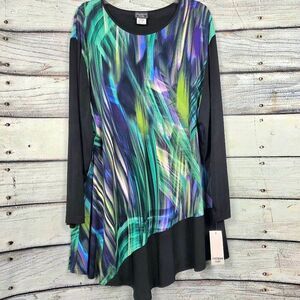 Southern Lady 3X Asymmetrical Tunic Long Sleeve NWT